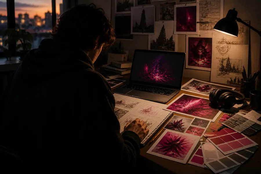 Initial concept image created in an online AI workspace