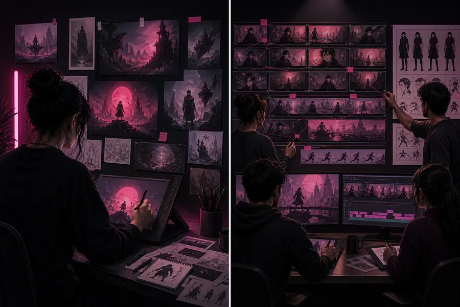 Polished atmospheric AI artwork for visual direction